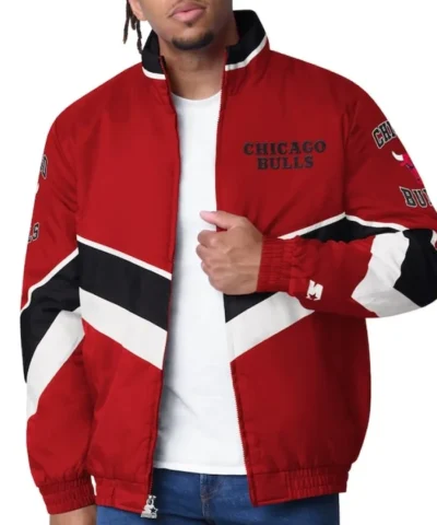 Chicago Bulls Captain Varsity Full-Zip Satin Red Jacket