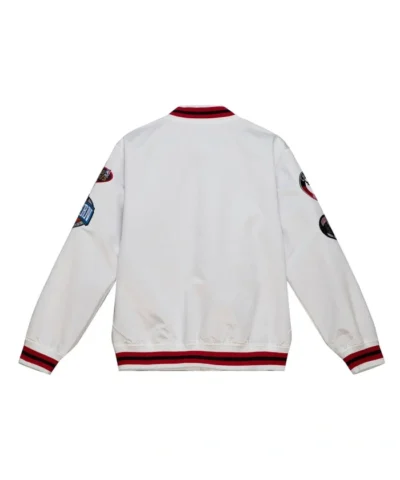 Chicago Bulls City Collection White Satin Varsity Jacket