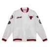 Chicago Bulls City Collection White Satin Full-Snap Varsity Jacket
