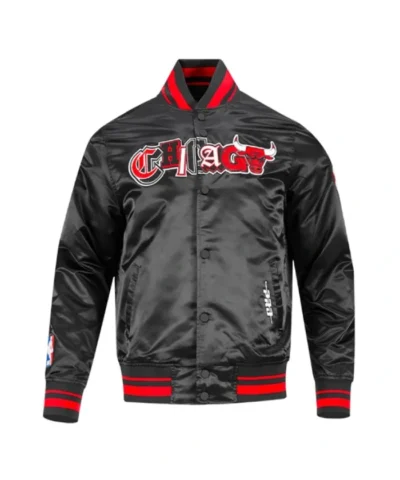 Shop Black Chicago Bulls City Ransom Black Classic Rib Full-Snap Satin Jacket