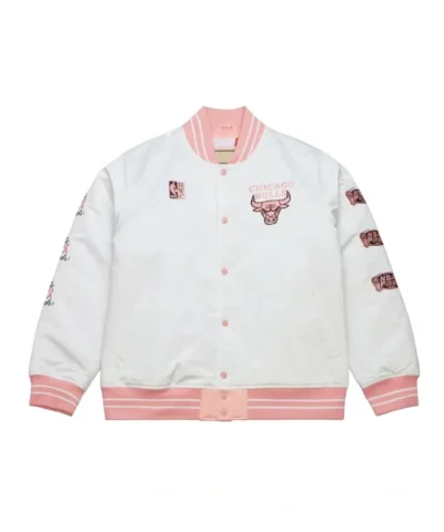 Shop Chicago Bulls Neopolitan Full-Snap Satin White Jacket