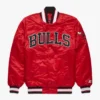 Classic Chicago Bulls Full-Snap Satin Red Jacket