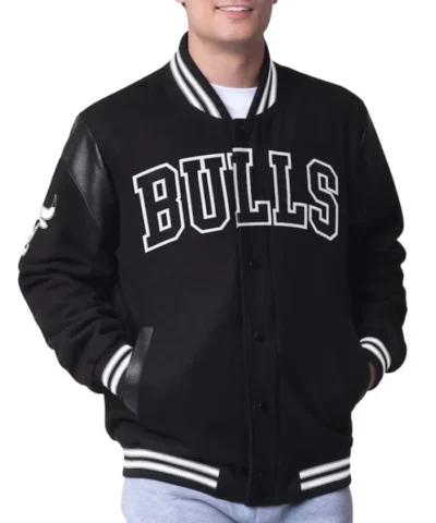 Chicago Bulls Clutch Hitter Varsity Wool Black Jacket