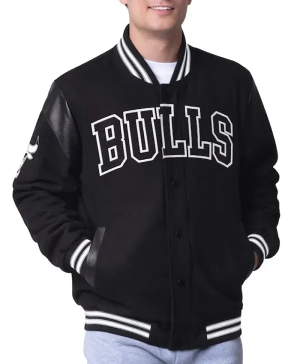 Chicago Bulls Clutch Hitter Varsity Wool Black Jacket