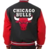 Chicago Bulls Varsity Black and Red Wool Jacket