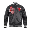 Chicago Bulls Diy Pick Stitch Classic Rib Full-Snap Satin Jacket