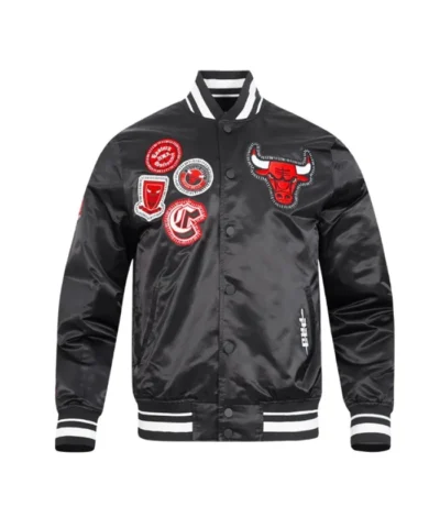 Chicago Bulls Diy Pick Stitch Classic Rib Full-Snap Satin Jacket