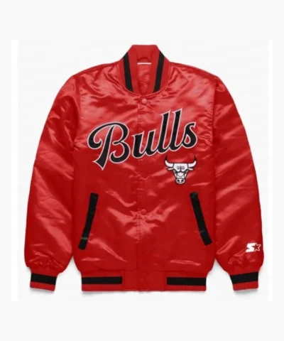 Starter Exclusive Chicago Bulls Red Full-Snap Satin Jacket