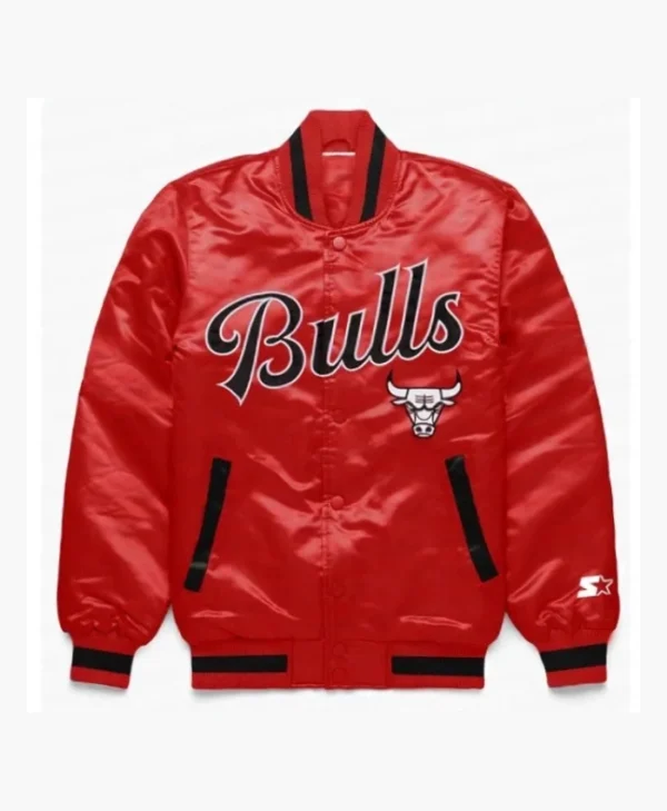 Starter Exclusive Chicago Bulls Red Full-Snap Satin Jacket