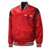 Chicago Bulls Force Play Red Varsity Satin Jacket