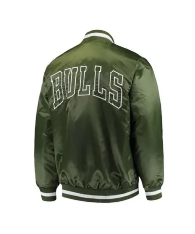 Chicago Bulls Forest Green Varsity Satin Jacket