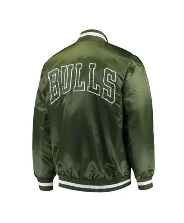 Chicago Bulls Forest Green Varsity Satin Jacket