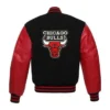 Chicago Bulls Baseball Black and Red Varsity Jacket