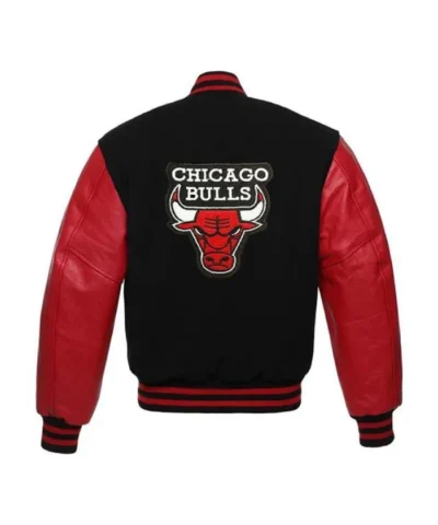 Chicago Bulls Baseball Black and Red Varsity Jacket