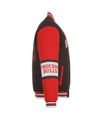 Shop Chicago Bulls Black and Red Wool Varsity Jacket