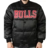 RedBlack Chicago Bulls G-111 Satin Full-Snap Puffer Jacket