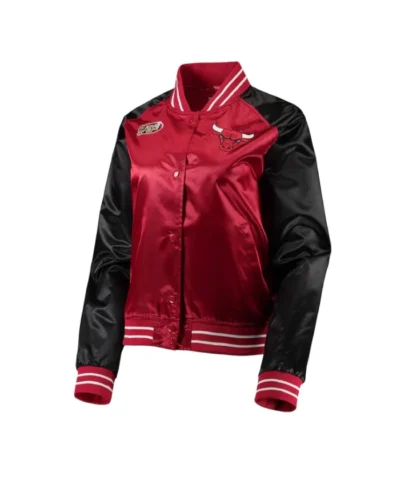 Shop Hardwood Classics Chicago Bulls Full-Snap Red and Black Satin Jacket