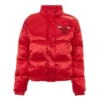 Chicago Bulls High School Puffer Shiny Red Jacket