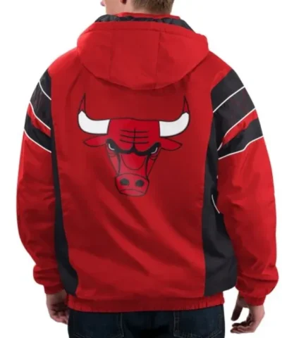 Chicago Bulls Red Home Team Half-Zip Hooded Jacket
