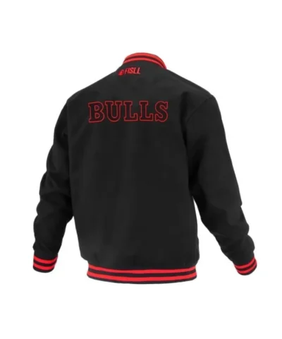Chicago Bulls Logoman Shadow Black Varsity Jacket