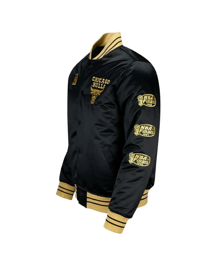 Chicago Bulls MVP Full-Snap Satin Black Jacket