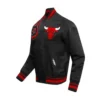 Chicago Bulls Mashup Classic Rib Satin Black Jacket