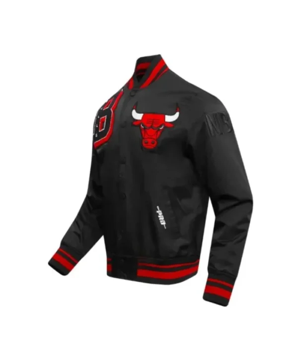 Chicago Bulls Mashup Classic Rib Satin Black Jacket