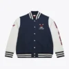 Chicago Bulls Fleece Full-Snap Varsity NavyWhite Jacket