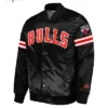 Chicago Bulls Pick & Roll Full-Snap Varsity Black Jacket