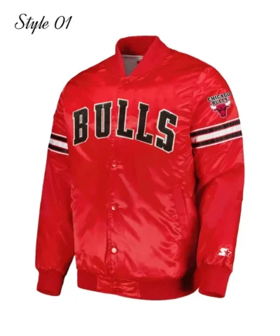 Shop Chicago Bulls Pick & Roll Full-Snap Varsity Satin Jacket