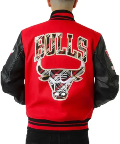 Chicago Bulls Plaid Patches Varsity Jacket