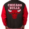 Chicago Bulls Poly Twill Black and Red Jacket