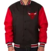 Chicago Bulls Poly Twill Black and Red Full-Snap Jacket