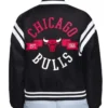 Chicago Bulls Printed Logo Satin Varsity Jacket