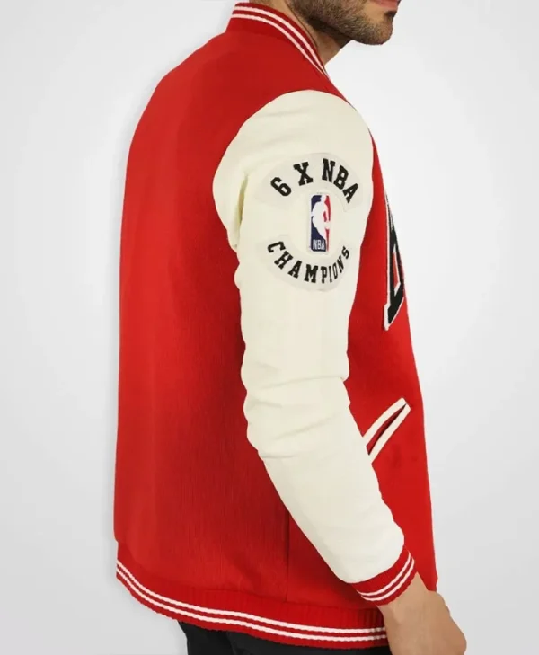 Shop Chicago Bulls Varsity Red and Cream Jacket