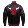 Chicago Bulls Retro Classic Rib Full-Snap Red Satin Jacket