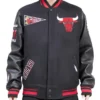 Chicago Bulls Classic Varsity Full-Snap WoolLeather Jacket