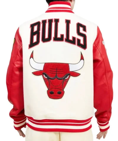 Chicago Bulls Retro Classic Varsity Full-Snap WoolLeather Jacket