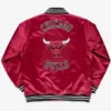 Chicago Bulls Scarlet Heavyweight Full-Snap Satin Jacket