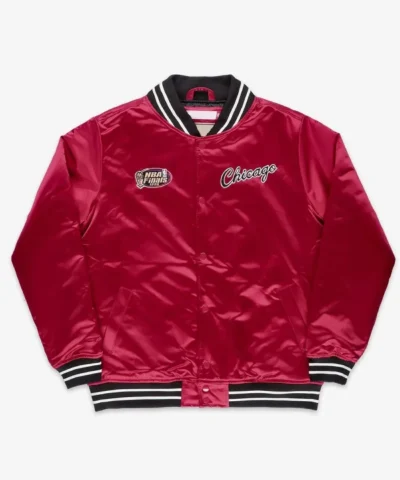 Shop Chicago Bulls Scarlet Heavyweight Satin Jacket