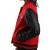 Shop Chicago Bulls Script Full-Zip Varsity WoolLeather Red and Black Jacket
