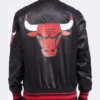 Chicago Bulls Script Tail Full-Snap Satin Varsity Jacket