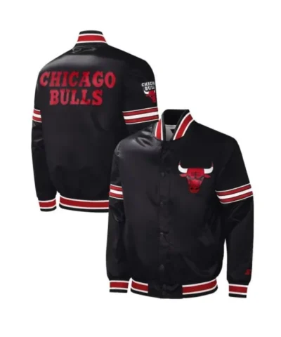 Shop Chicago Bulls Slider Full-Snap Satin Black Jacket