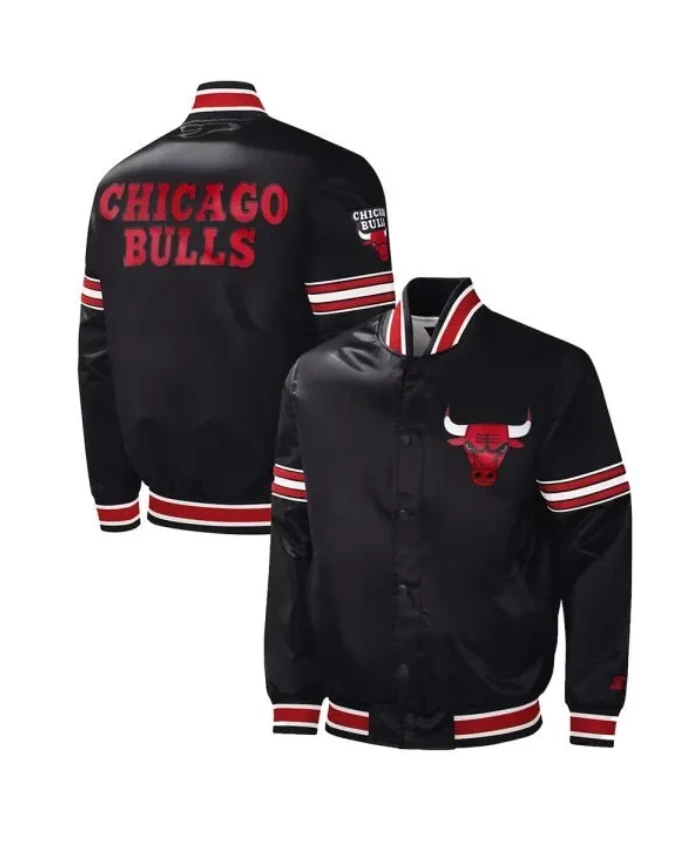 Shop Chicago Bulls Slider Full-Snap Satin Black Jacket