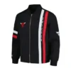 Shop Chicago Bulls Stitch Applique Full-Zip Black Bomber Jacket