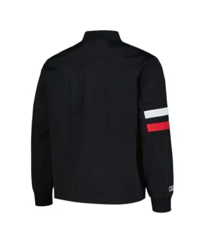 Chicago Bulls Stitch Applique Black Bomber Jacket
