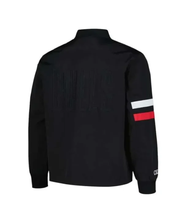 Chicago Bulls Stitch Applique Black Bomber Jacket