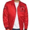 Shop Chicago Bulls Stitch Applique Full-Snap Red Varsity Satin Jacket