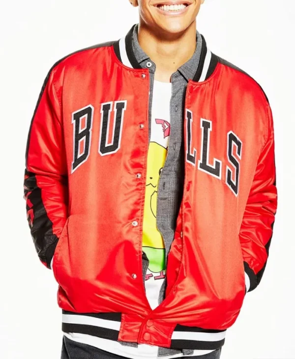 Shop Superfans Chicago Bulls Full-Snap Bomber Satin Jacket