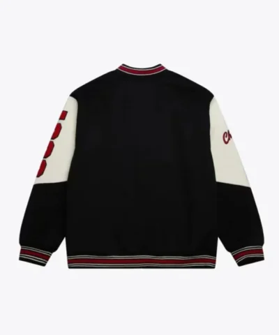 Chicago Bulls Team History Black Vintage Logo Varsity Jacket